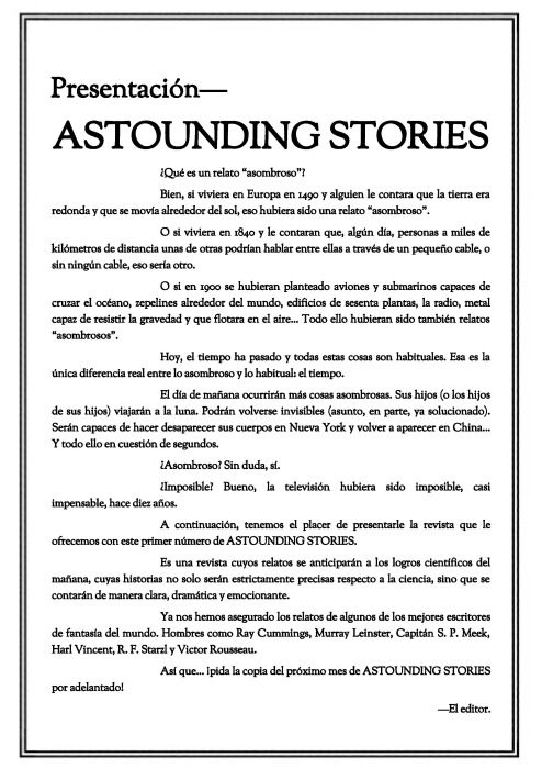 Presentación original de la revista