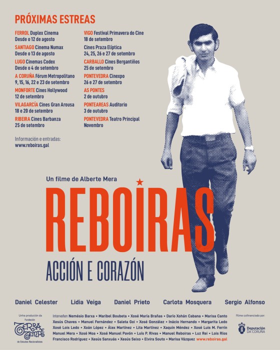 O filme ‘Reboiras. Acción e corazón’ chega a Vigo, Vilagarcía, Ribeira, Carballo e Pontevedra